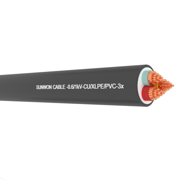 Cáp đồng bọc hạ thế 3 lõi SUNWON- 0.6/1kV- CXV 3x