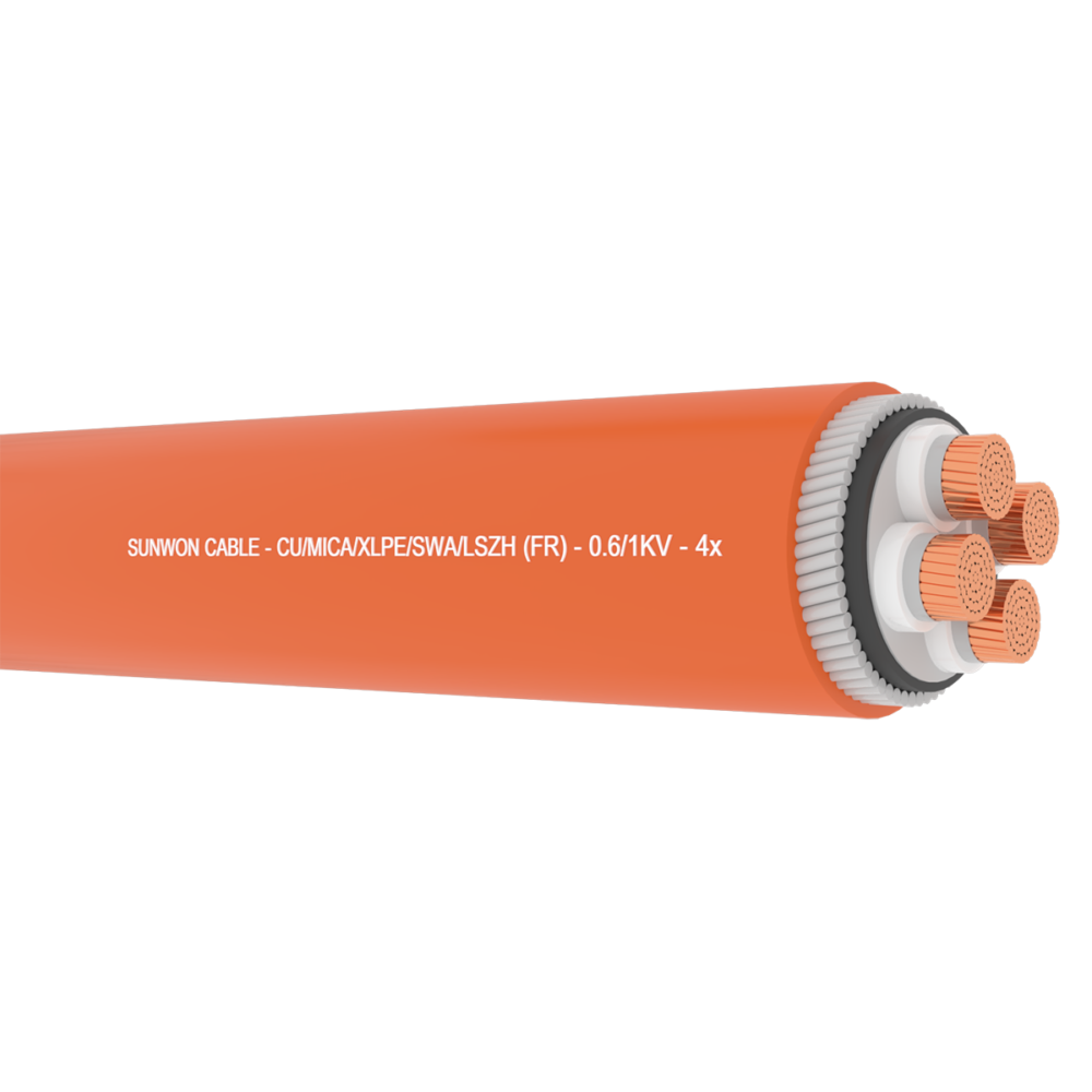 Cáp chống cháy, có giáp SUNWON - 0.61kV SWA (AWA) FR-PVC 4x 4