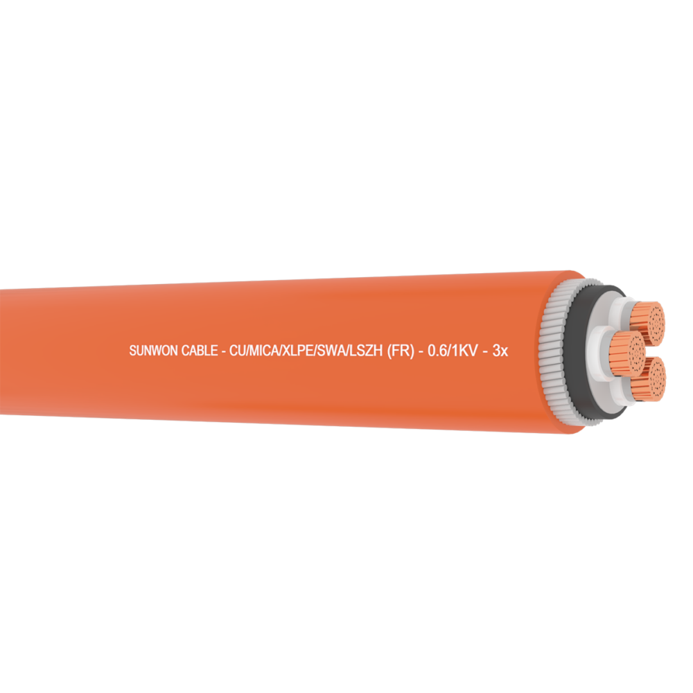 Cáp chống cháy, có giáp SUNWON - 0.61kV SWA(AWA) FR-PVC 3x 4