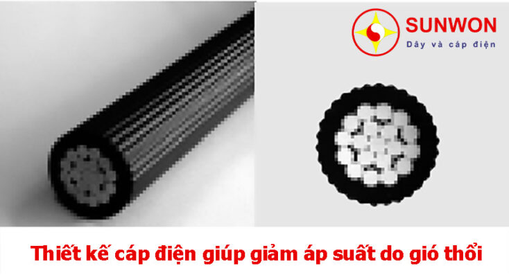 Thiết kế cáp điện giúp giảm áp suất do gió thổi