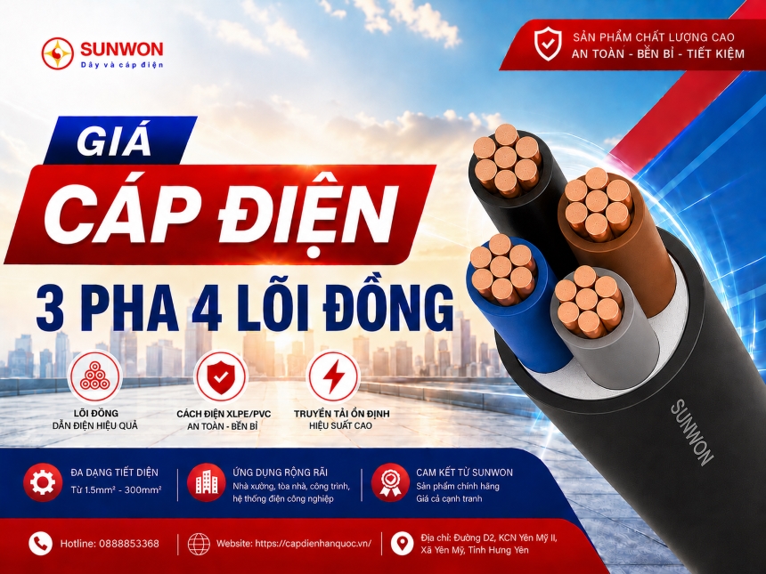 gia cap dien 3 pha 4 loi dong